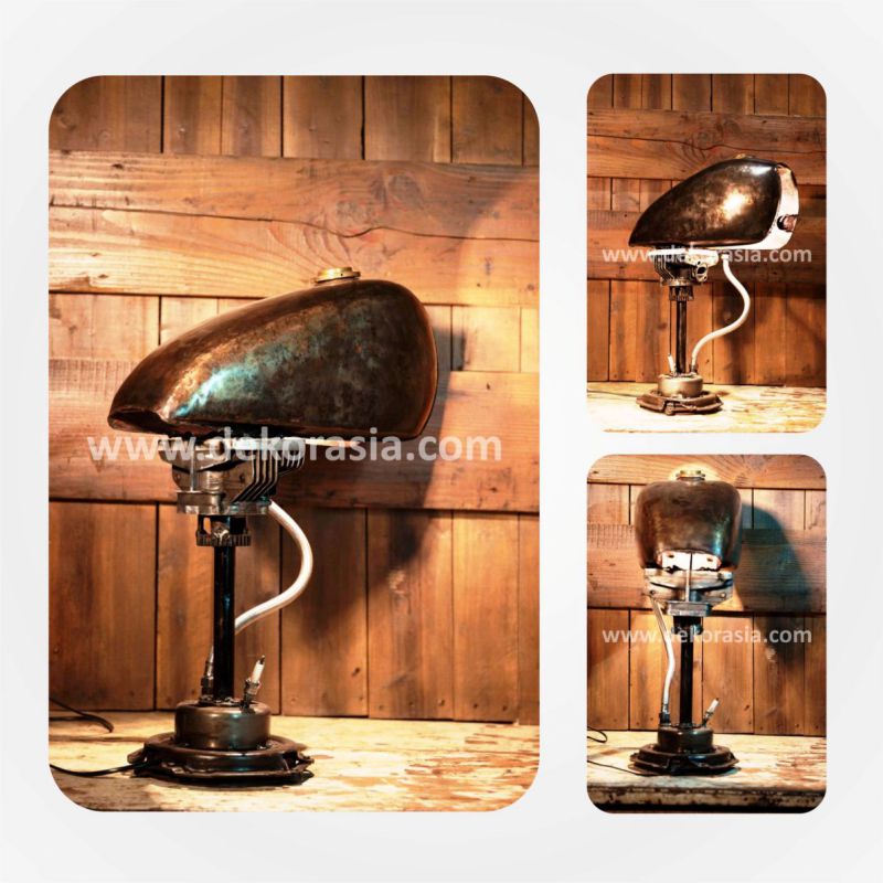 Steampunk Industrial Lamp | Motorcycle Tank Lamp | Vintage Motorcycle Lamp | Industrial lighting